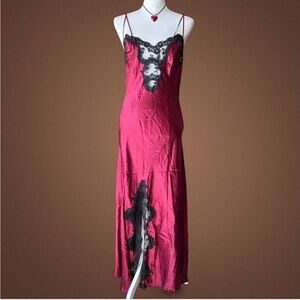 ISO - DO NOT BUY Victoria's Secret silk maxi dress with black lace trim